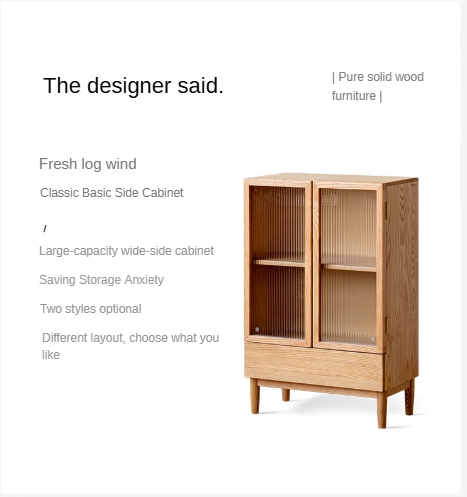 Oak Solid Wood Modern Simple Side Cabinet