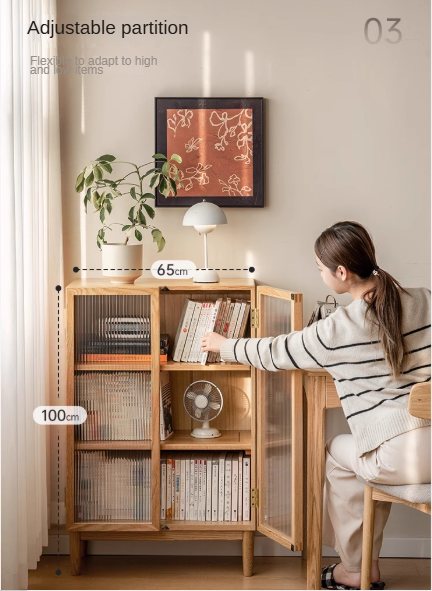 Oak Solid Wood Modern Simple Side Cabinet