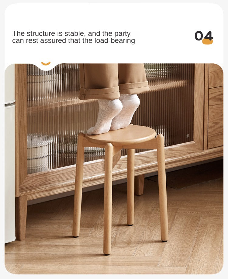 Beech solid wood stackable stools