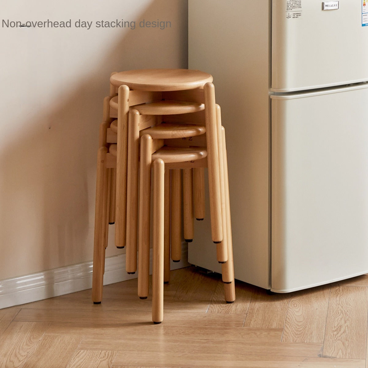 Beech solid wood stackable stools