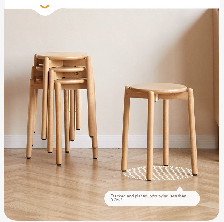 Beech solid wood stackable stools