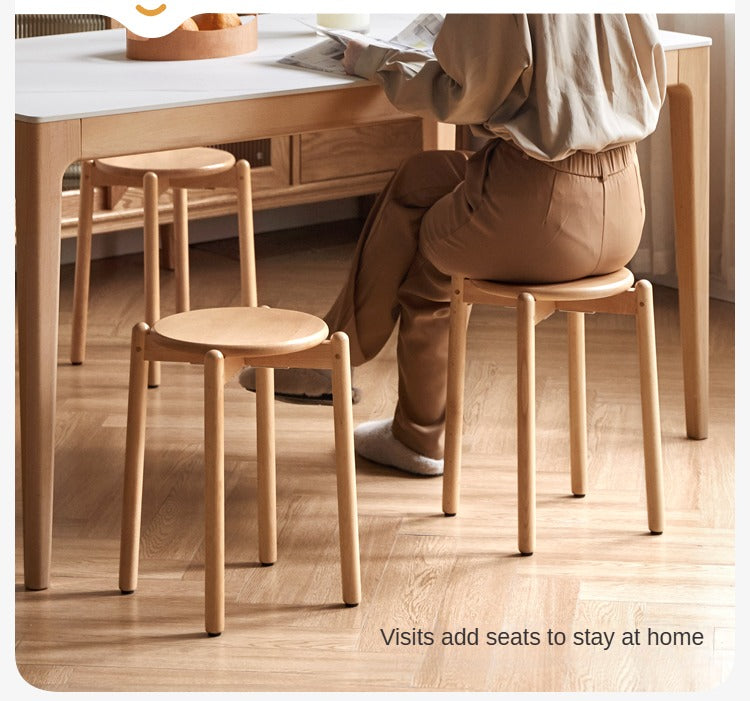 Beech solid wood stackable stools