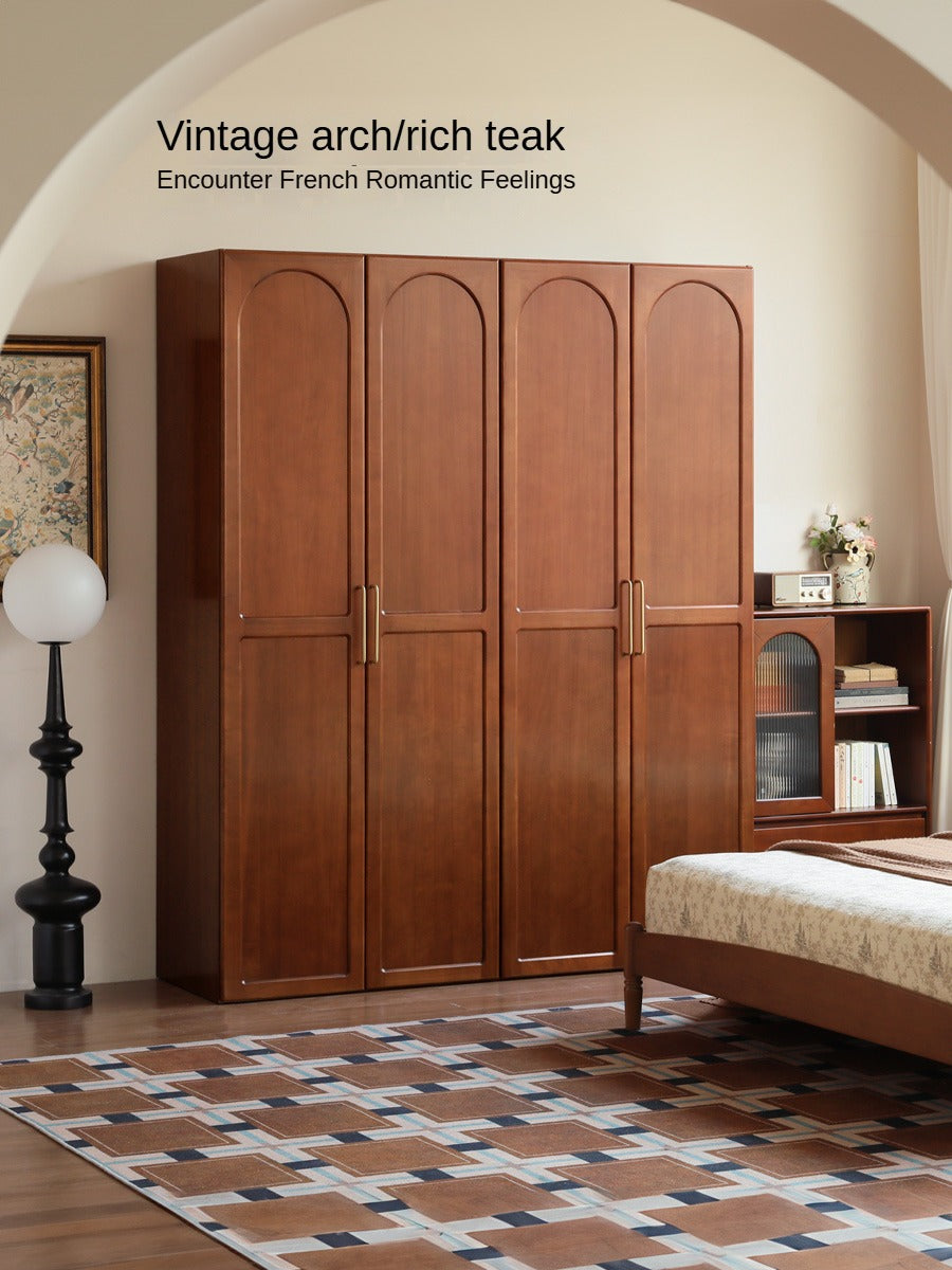 Poplar Solid Wood Double Door Wardrobe