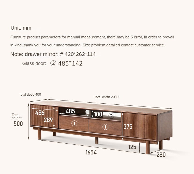 Black Walnut, Ash Solid Wood TV cabinet