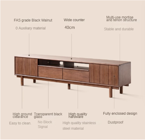 Black Walnut, Ash Solid Wood TV cabinet