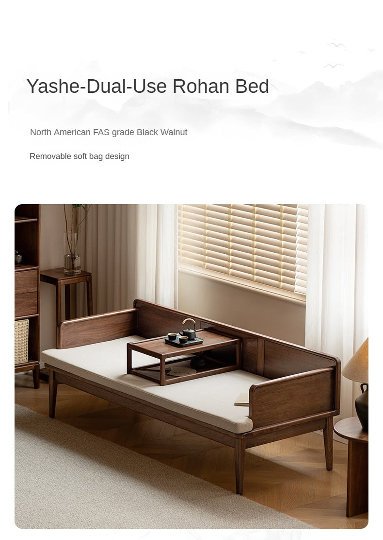 Black Walnut, Oak solid wood Bed New Chinese Style