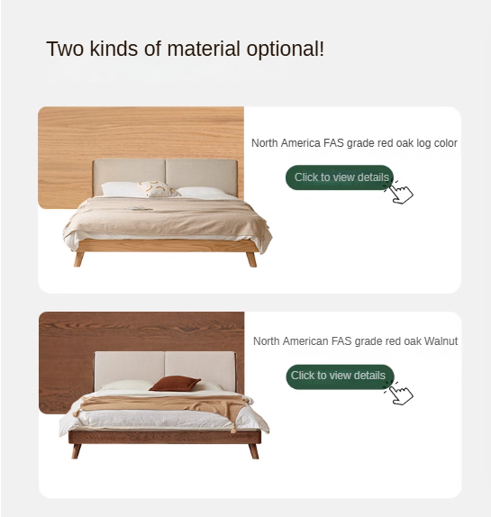 Oak solid wood Soft Bed