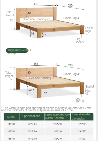 Oak solid wood Bed - SPECIAL PRICE