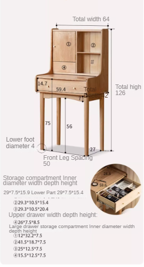 Oak solid wood Dressing table, makeup table