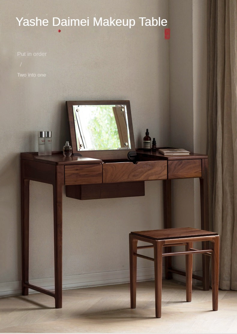 Black walnut, Ash solid wood flip dressing table