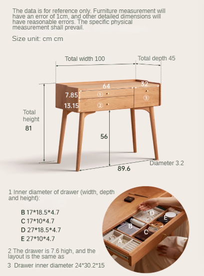 Cherry Wood Small Dressing Table