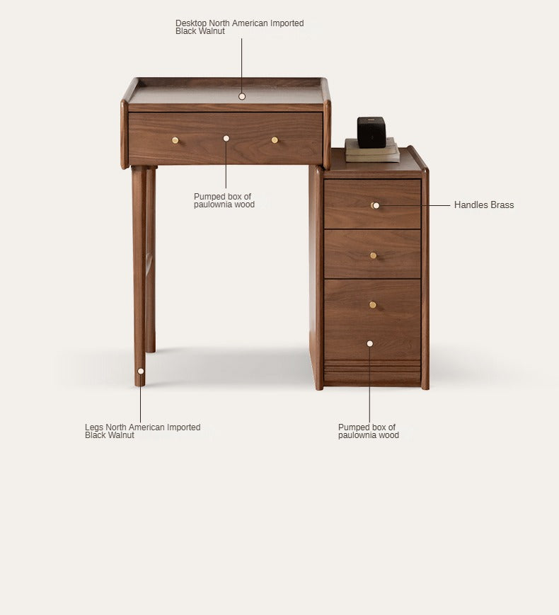 Black walnut solid wood dressing table cabinet integrated