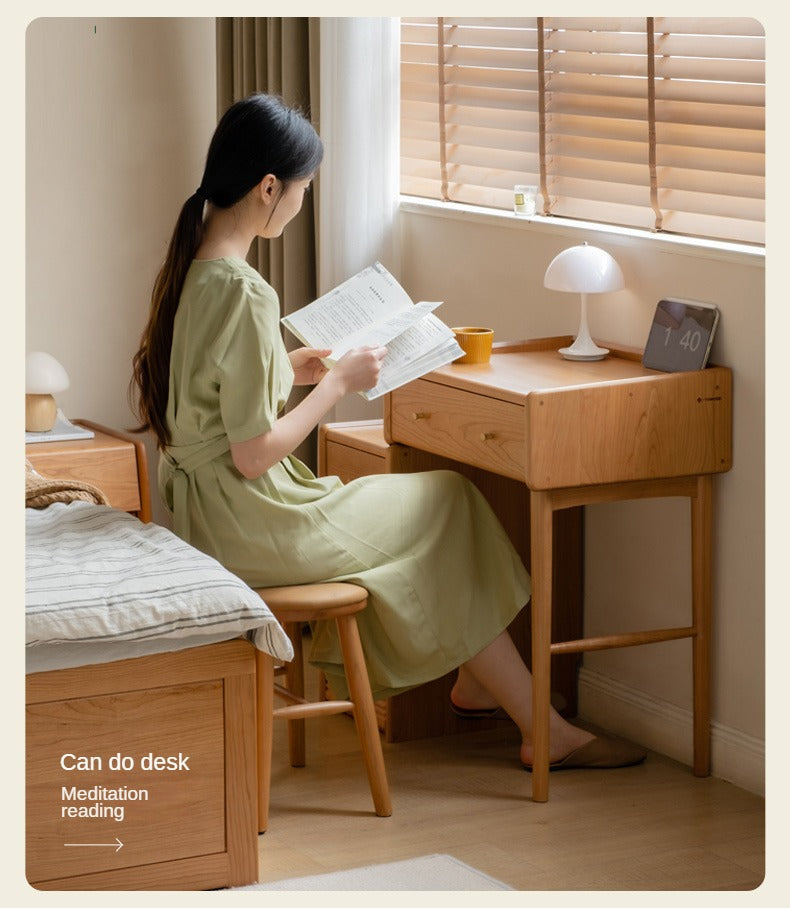 Cherry solid wood dressing table cabinet integrated