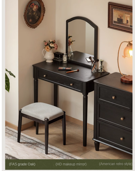 Oak Solid Wood American Retro Dressing Table