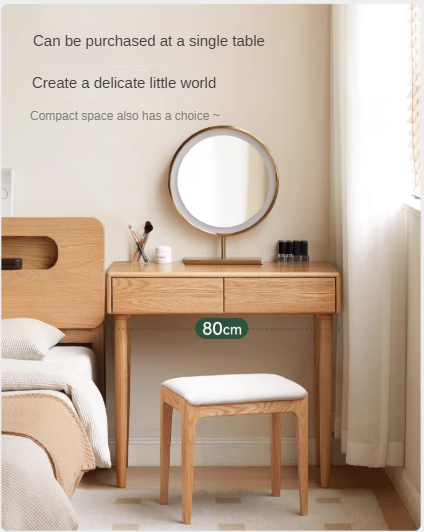 Oak solid wood retractable dressing table modern