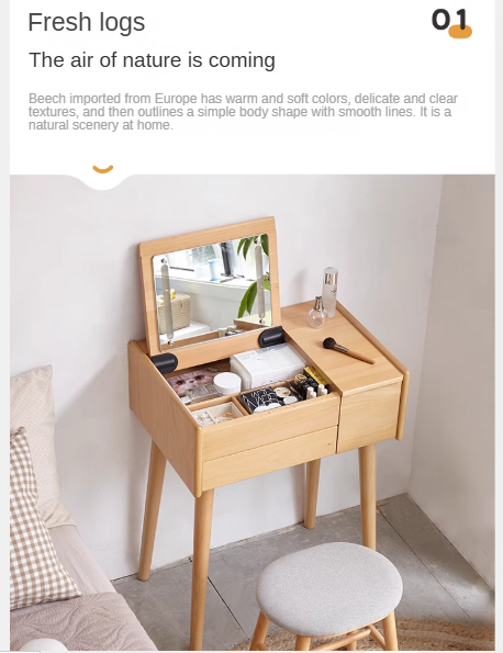 Beech Solid Wood Dressing Table