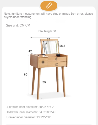 Beech Solid Wood Dressing Table