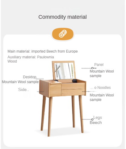 Beech Solid Wood Dressing Table