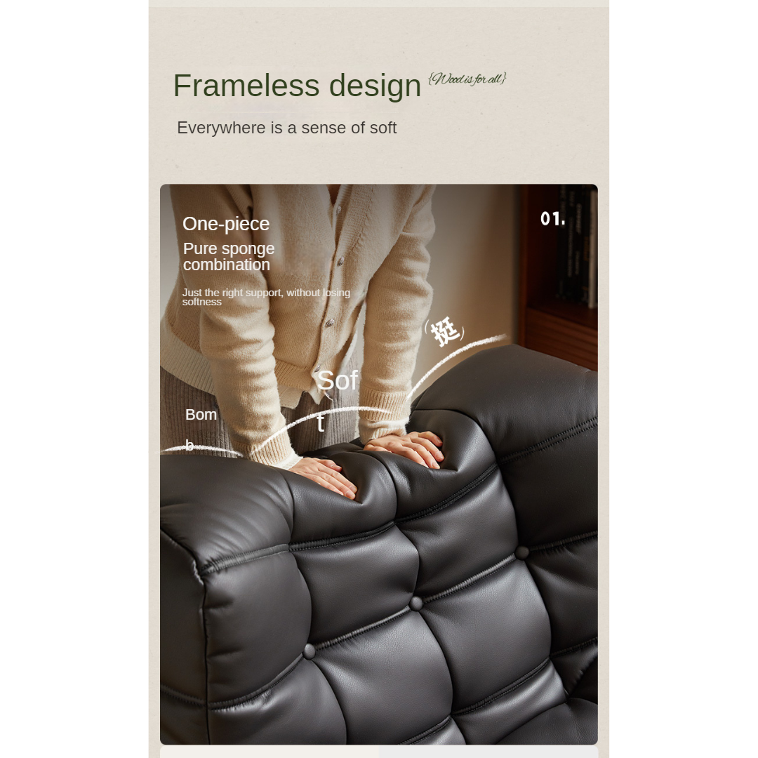 Ecological cloud leather lazy chair medieval style
