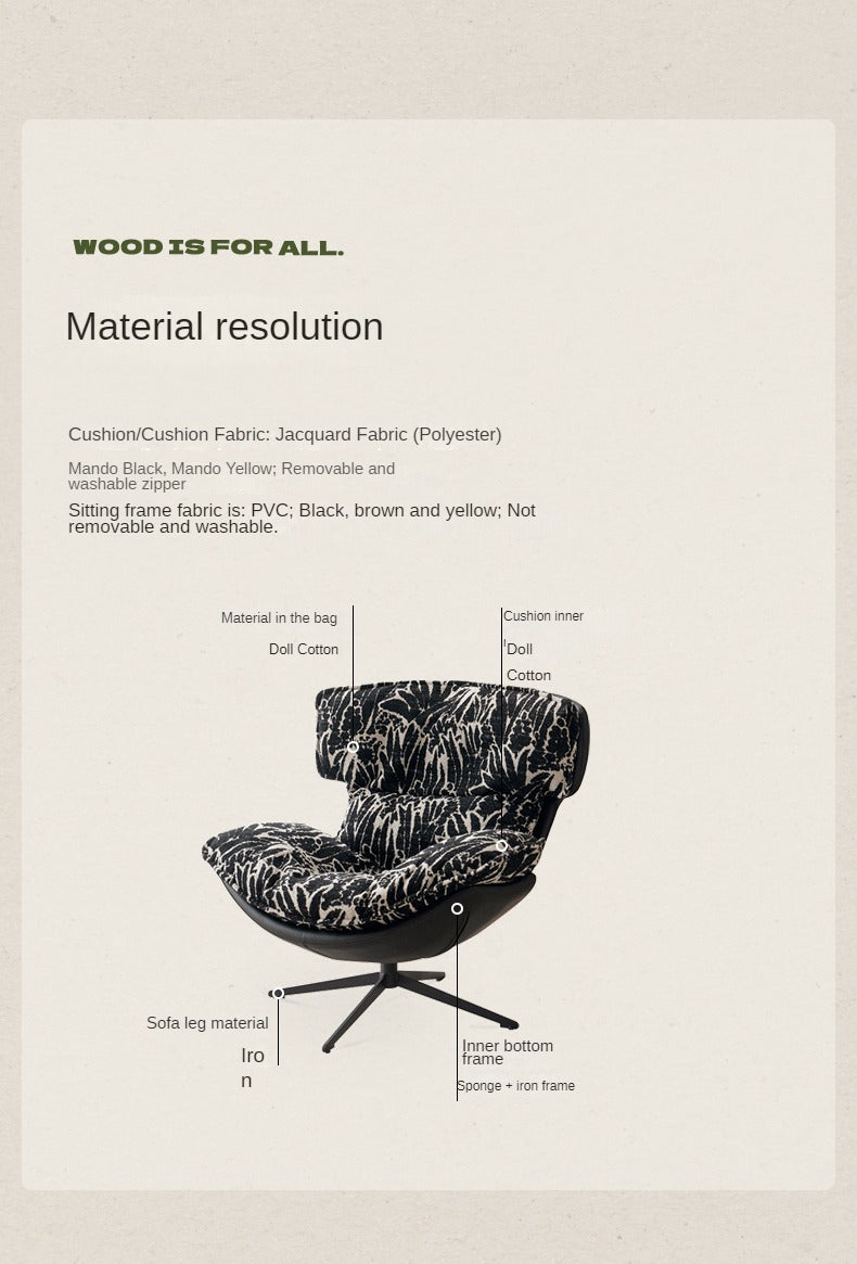 Retro Rotating Eggshell Chair