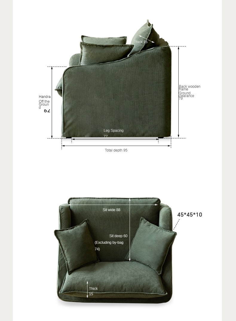 Fabric Sofa armChair corduroy