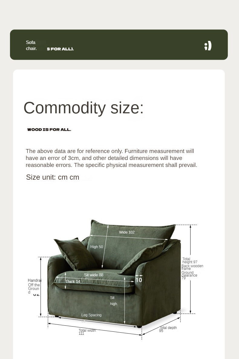 Fabric Sofa armChair corduroy