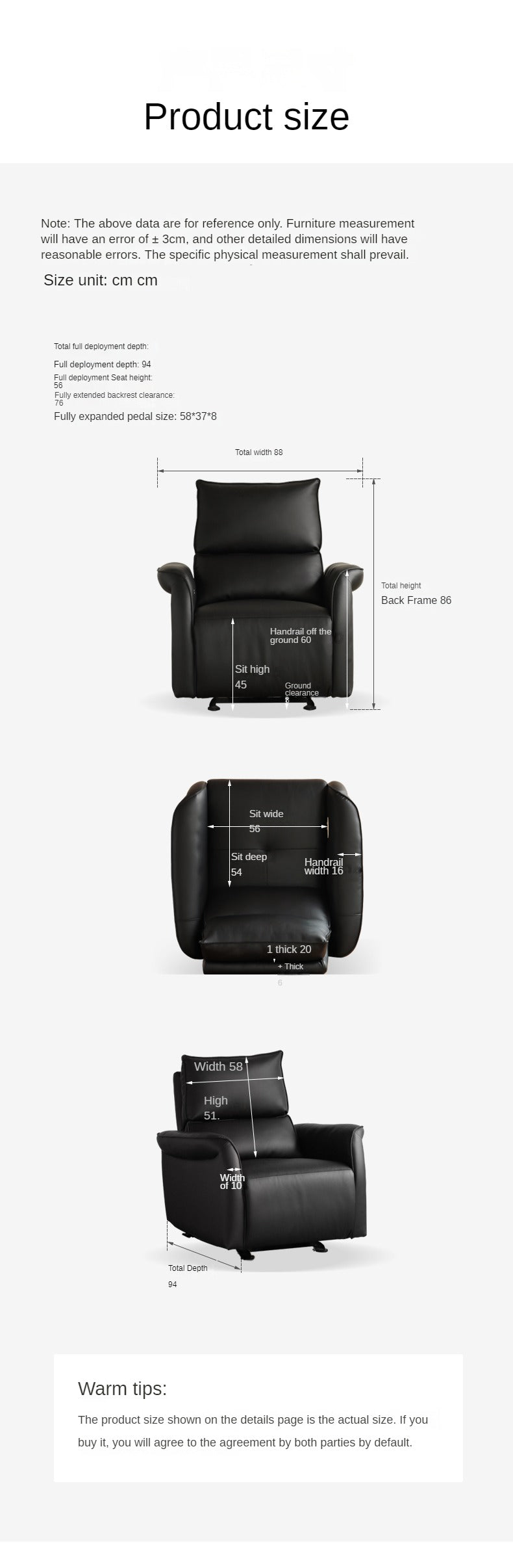 Leather armChair Modern multifunctional electric