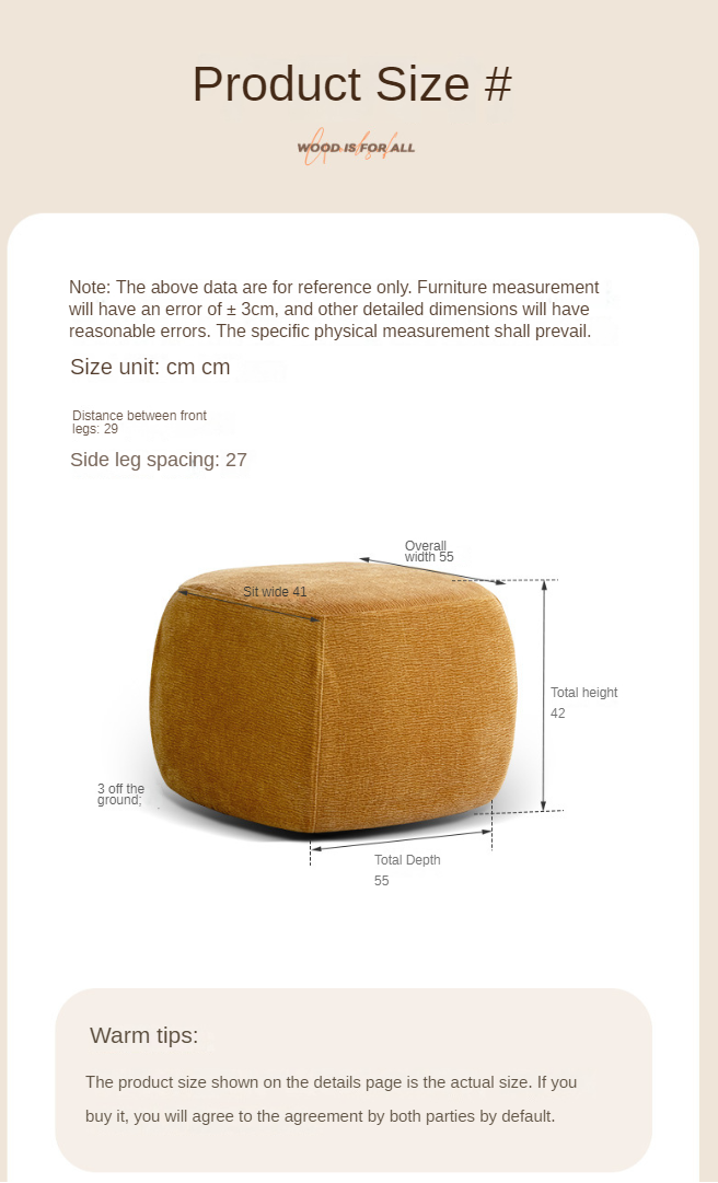 Modern fabric pouf, sofa stool and footrest