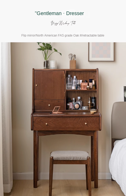 Oak solid wood dressing table