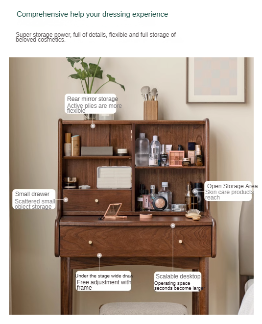 Oak solid wood dressing table