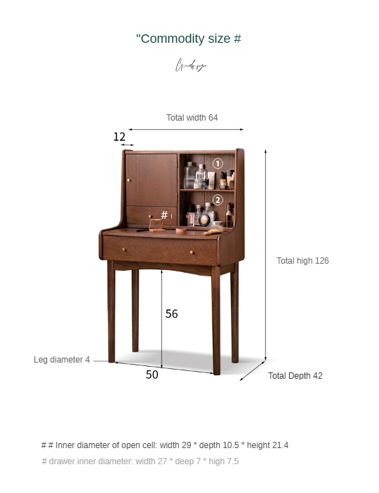 Oak solid wood dressing table