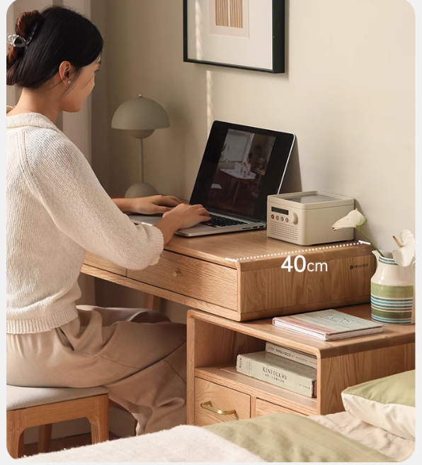 Oak solid wood Telescopic Dressing table cabinet: