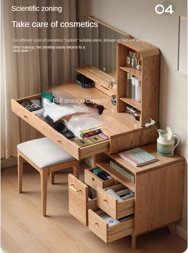 Oak solid wood Dressing table telescopic