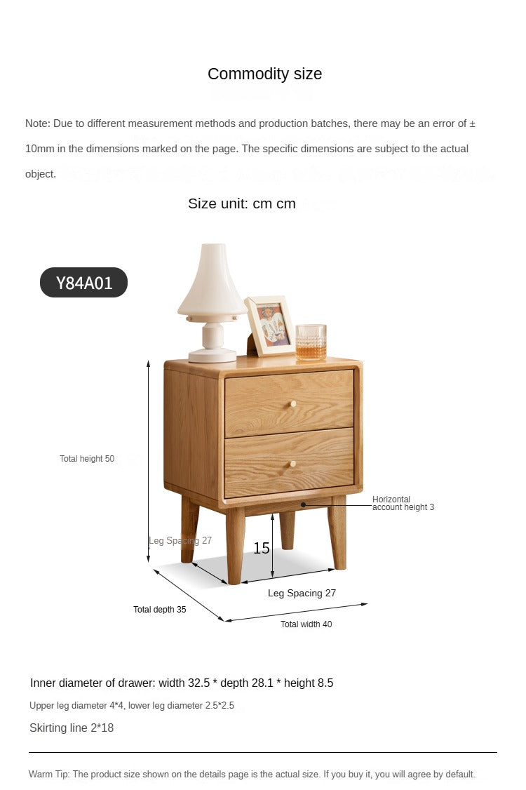 Beech, Oak solid wood Nightstand: