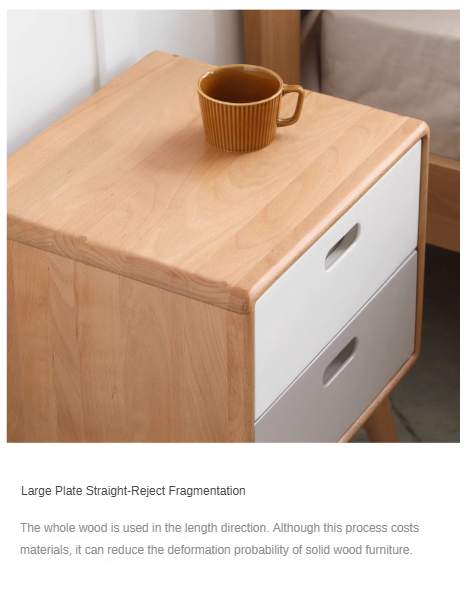 Beech solid wood Nightstand.