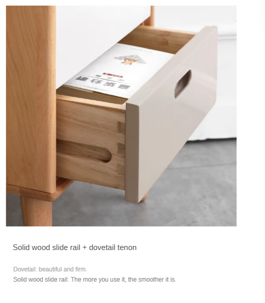 Beech solid wood Nightstand.