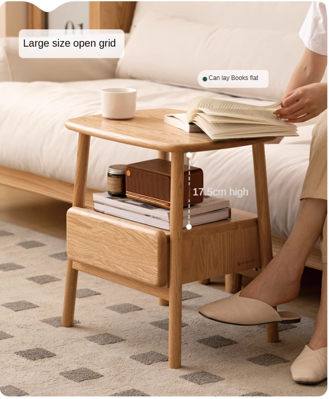 Oak Solid Wood Side Table, nightstand)