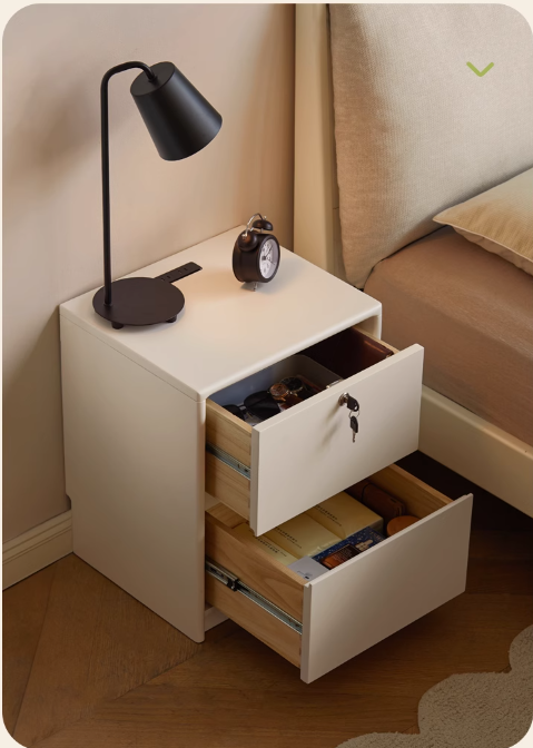 Rubber Wood solid wood Nightstand.