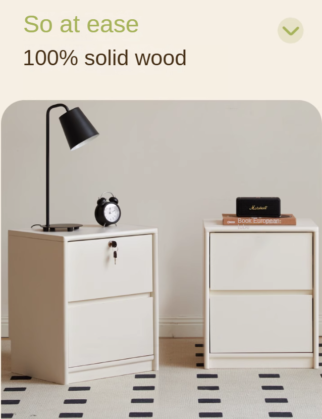 Rubber Wood solid wood Nightstand.