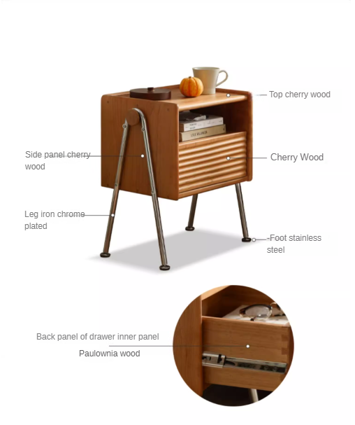 Cherry wood Edward nightstand: