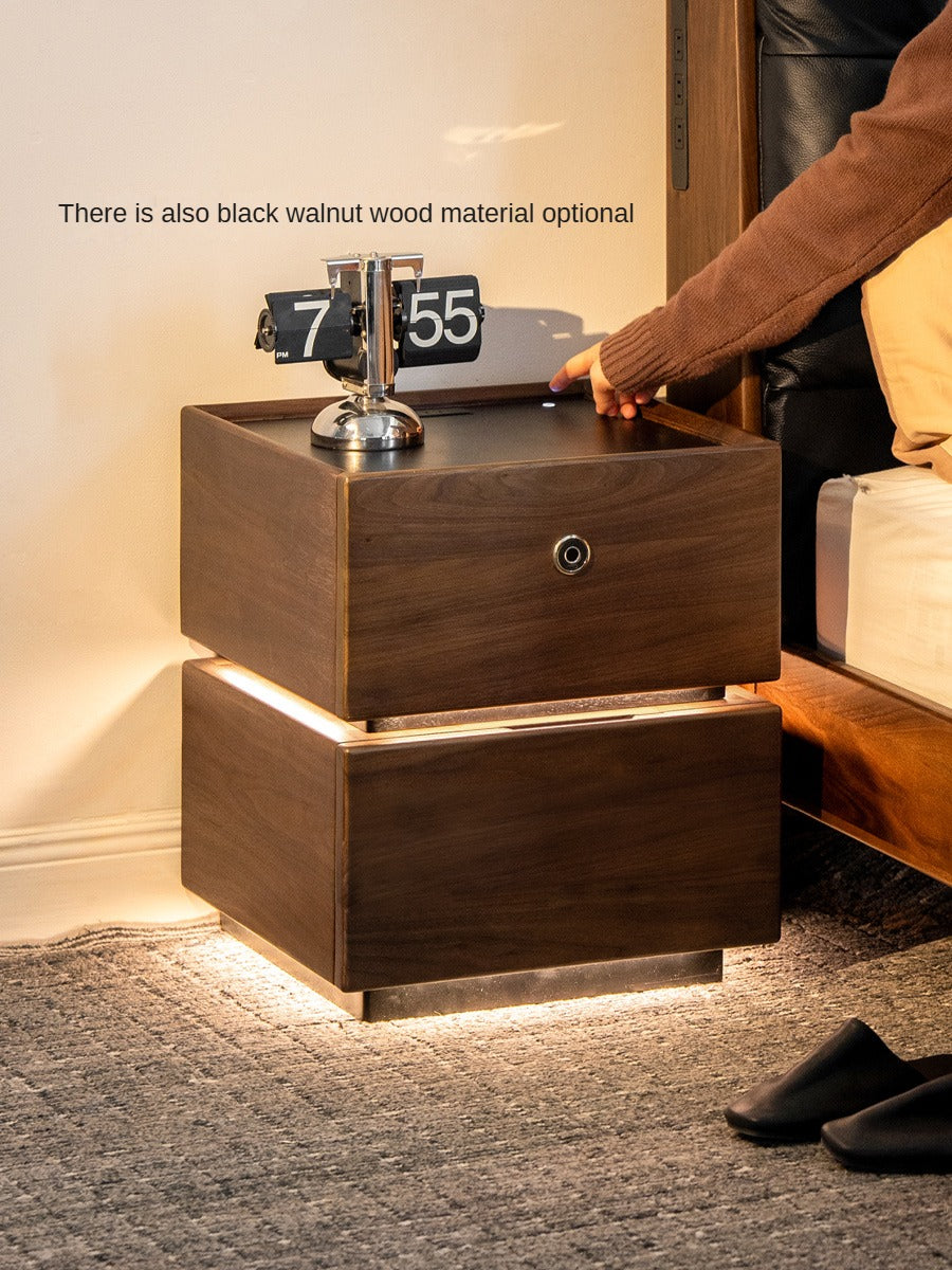 Oak solid wood multifunctional nightstand