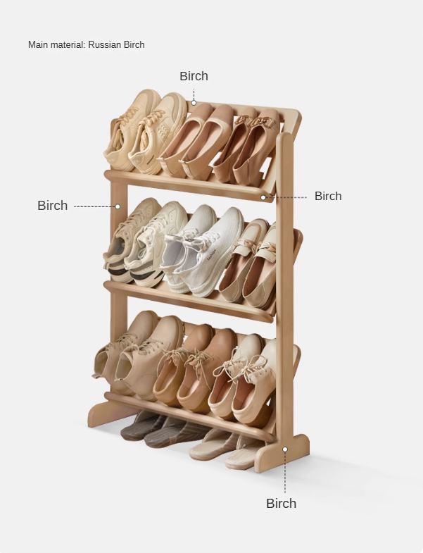 Birch, Beech Solid Wood Multi-Layer Ultra-Thin Shoe racks