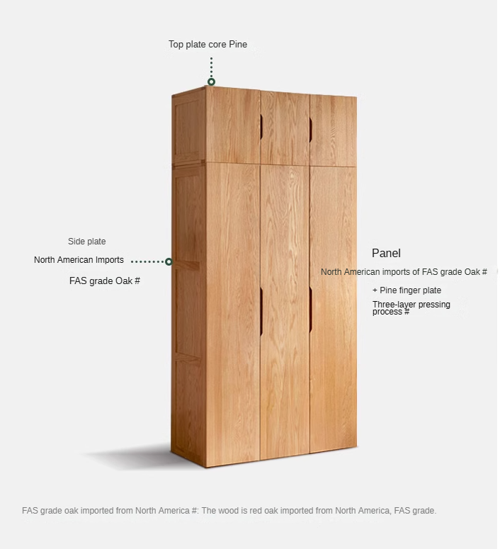 Oak solid wood Wardrobe ::