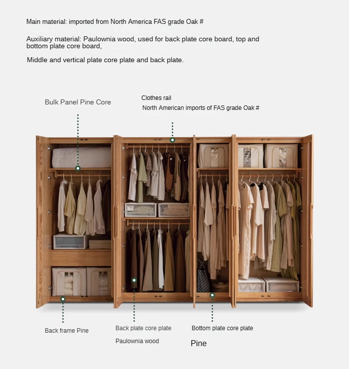 Oak solid wood Wardrobe ::