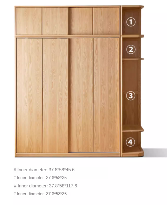 Oak solid wood Wardrobe sliding door ::