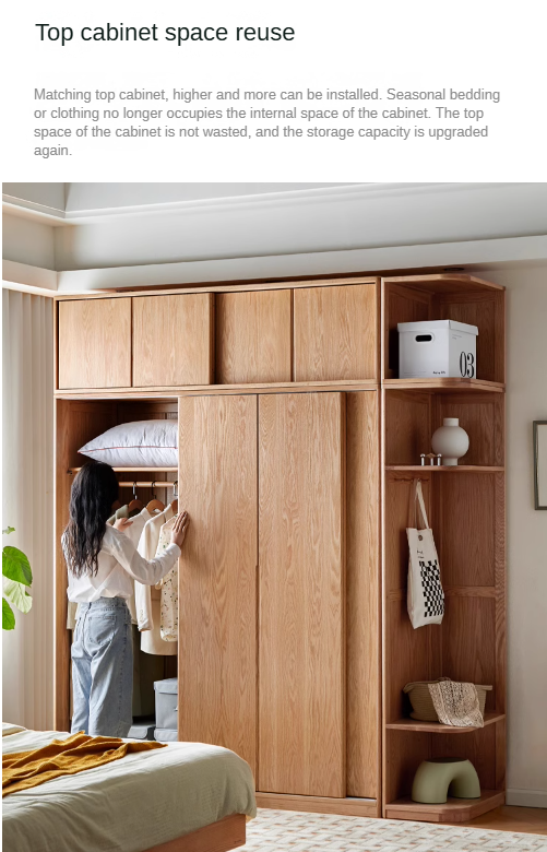 Oak solid wood Wardrobe sliding door ::