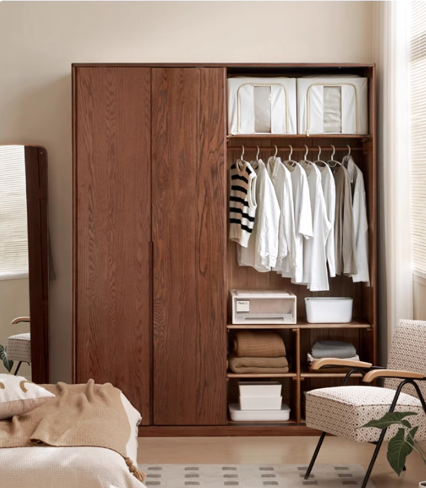 Oak solid wood Wardrobe sliding door::