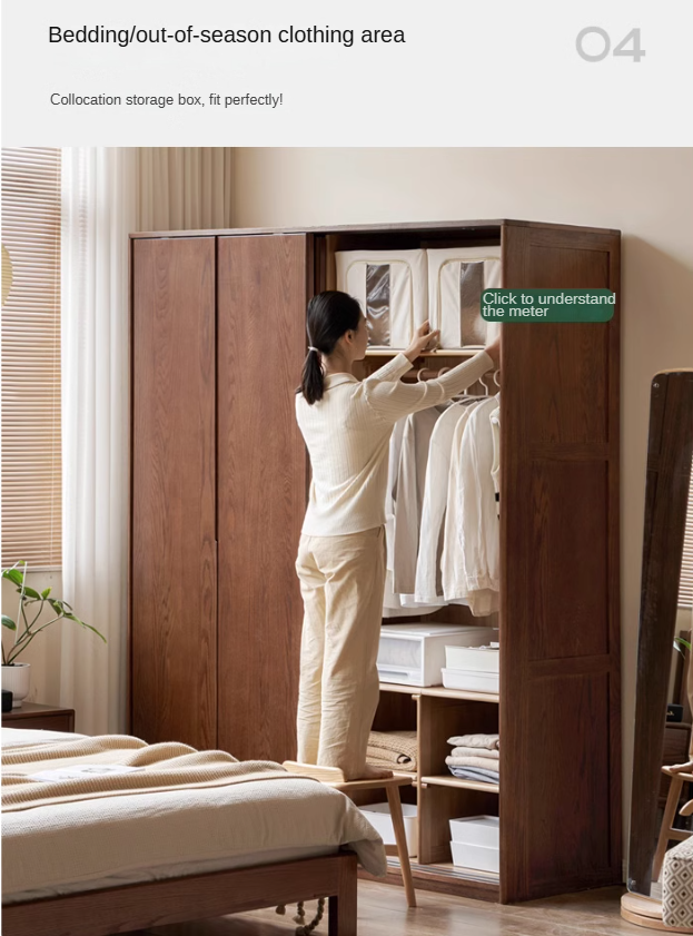 Oak solid wood Wardrobe sliding door::