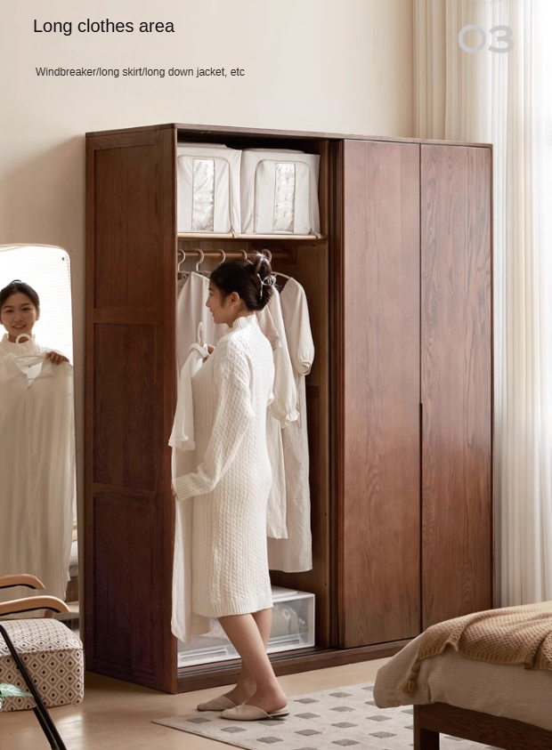 Oak solid wood Wardrobe sliding door::