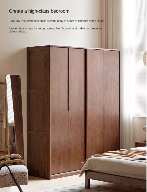 Oak solid wood Wardrobe sliding door::